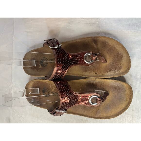 Euro Wellness Balance Sandals Brown Sequin GUC 8.5 Women's - Picture 6 of 7